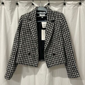Maison D’Amelie Paris Houndstooth tweed crop blazer